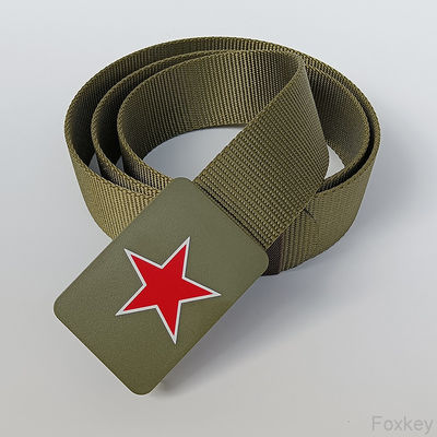 2 Inch Nylon Military Belt Five Pointed Star Print Custom Belts And Buckles